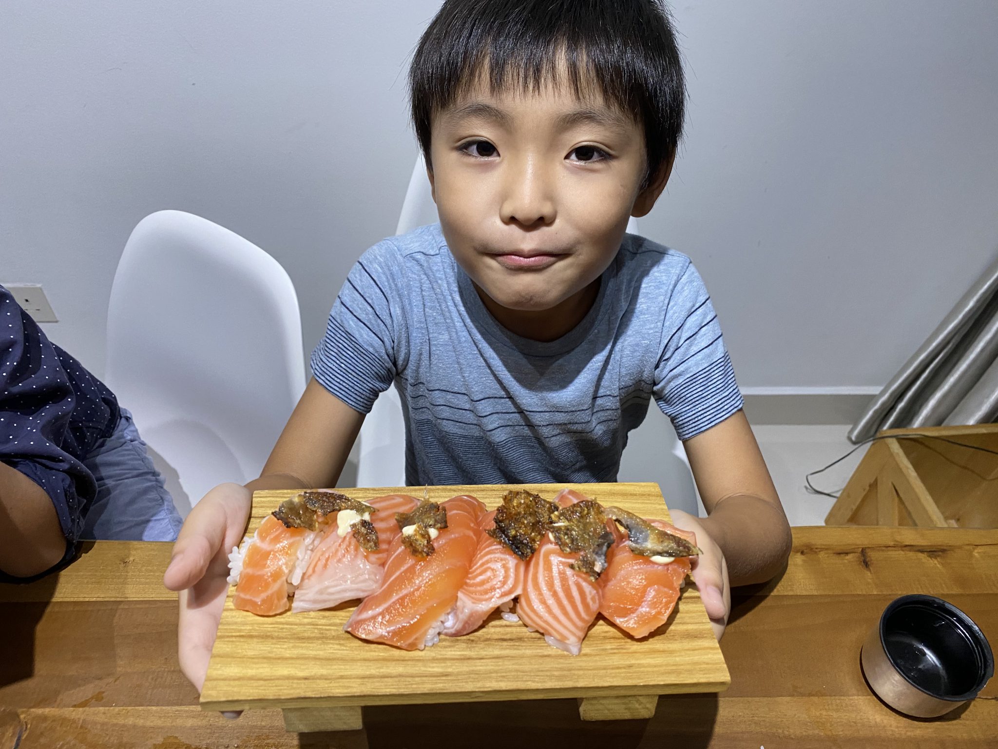 Kids’ Master Chef Nigiri Sushi, Toro Salmon with Yuzu Kosho Mayo