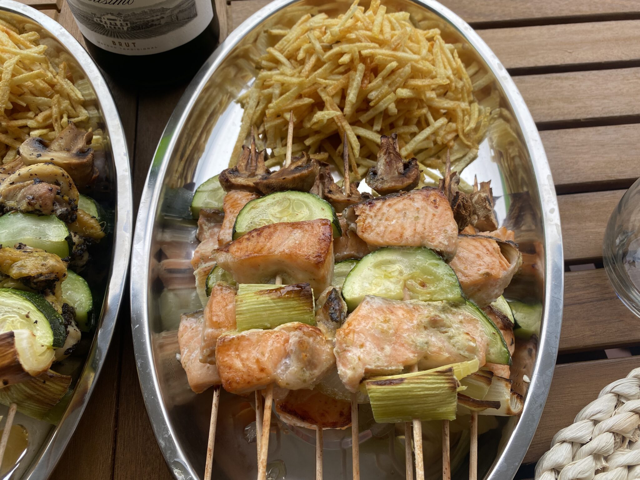Yuzu Kosho Salmon & Truffle Chicken Yakitori with Homemade Honey